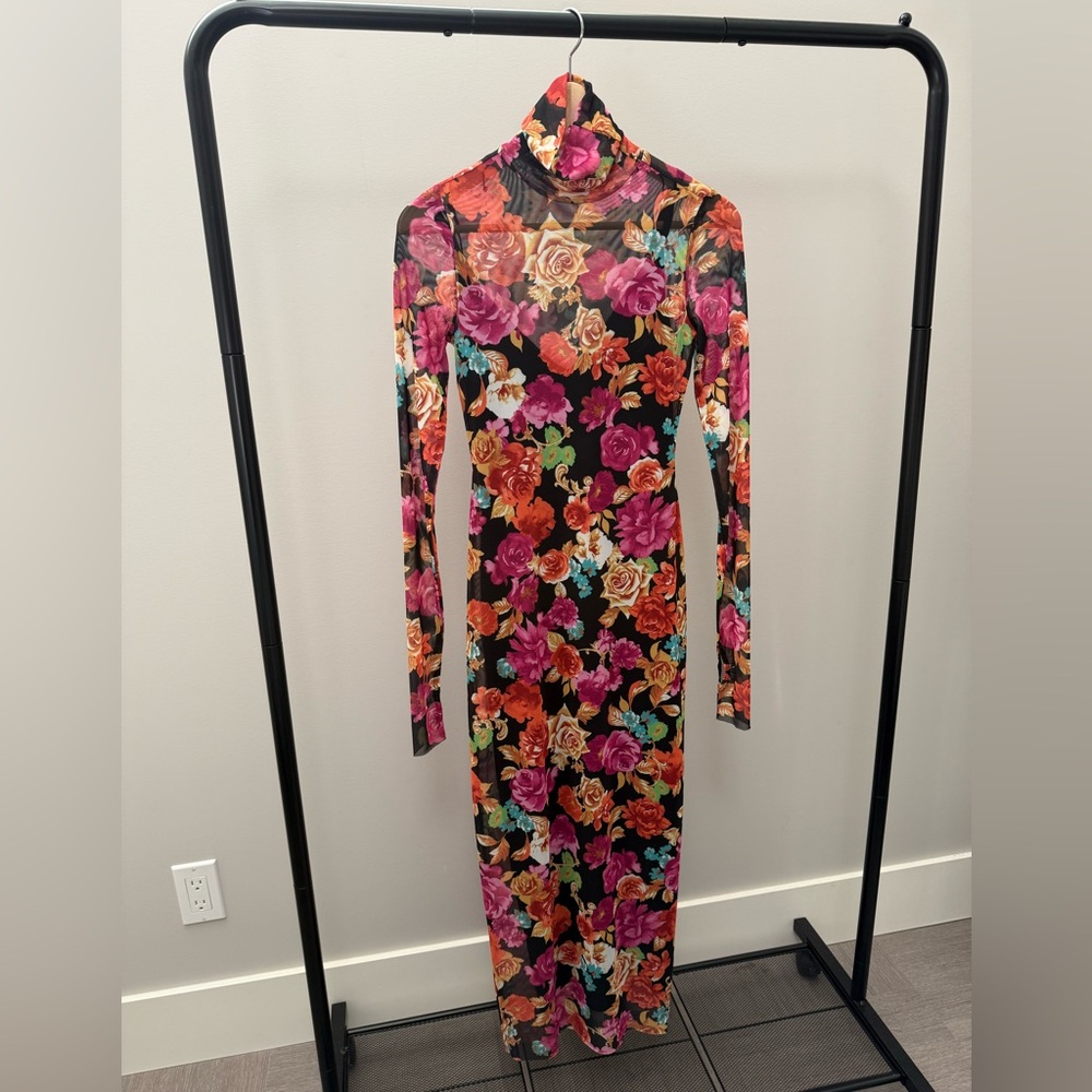 Shailene Dress - AFRM in Noir Rose Bouquet